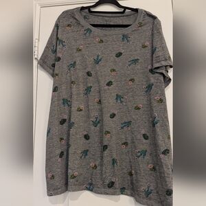 Torrid Gray Tee with Cactus Print